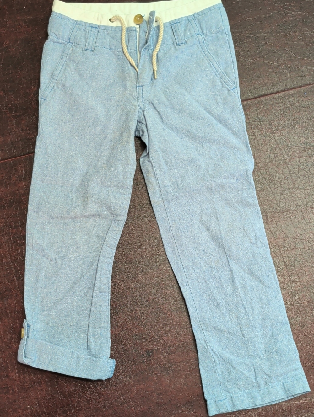 Light Blue Kids Casual Drawstring Pants